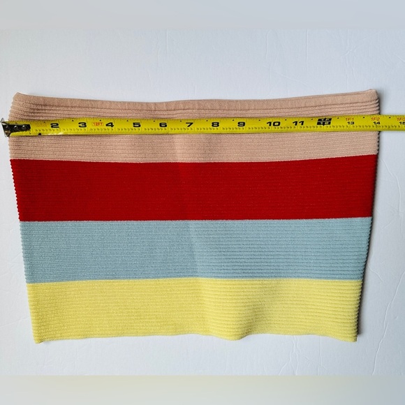 La Hearts Color Block Ribbed Crop Top strapless Women’s Sz Medium - Picture 7 of 7